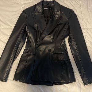 Zara faux leather blazer